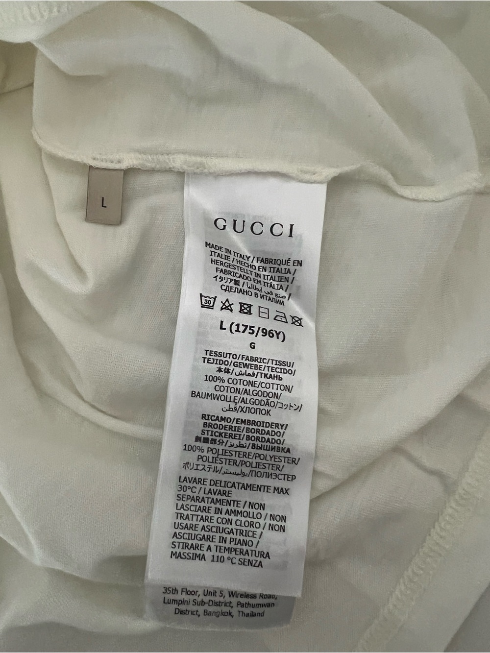 AUTH+BNWT GUCCI Ladies White Tee with Black Raglan Sleeves & Pink Planet Graphic - Picture 6 of 7